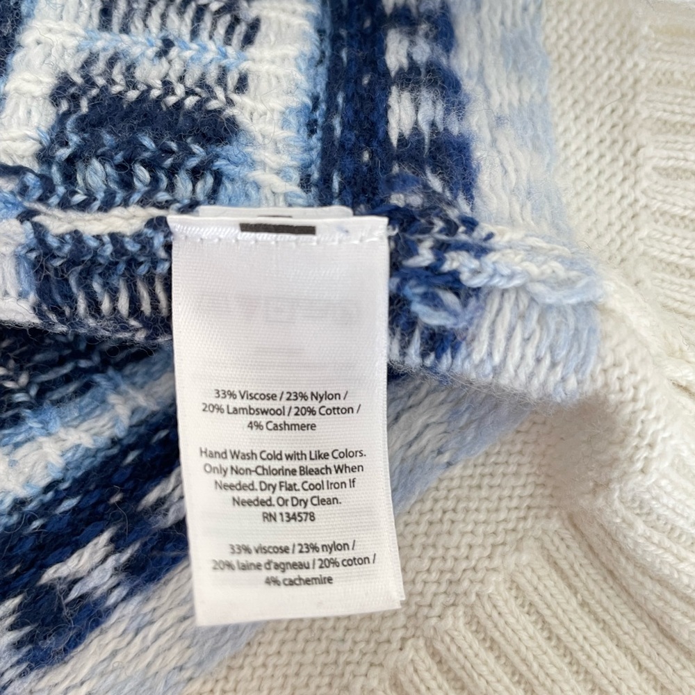 Vineyard Vines Cashmere Whale Sweater Small Women’s Wool Blue Cream - Picture 6 of 8